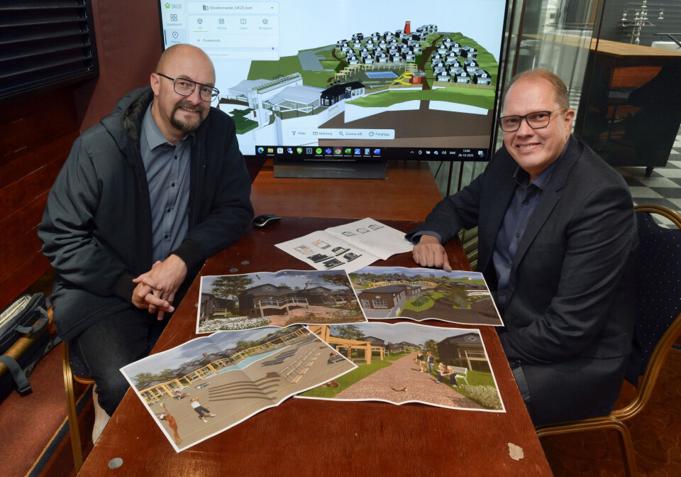 Dennis Jansson och Panu Lauha går ihop och gör Marieparkområdet till en hotellresort med vattenrutschkanor och restaurang.