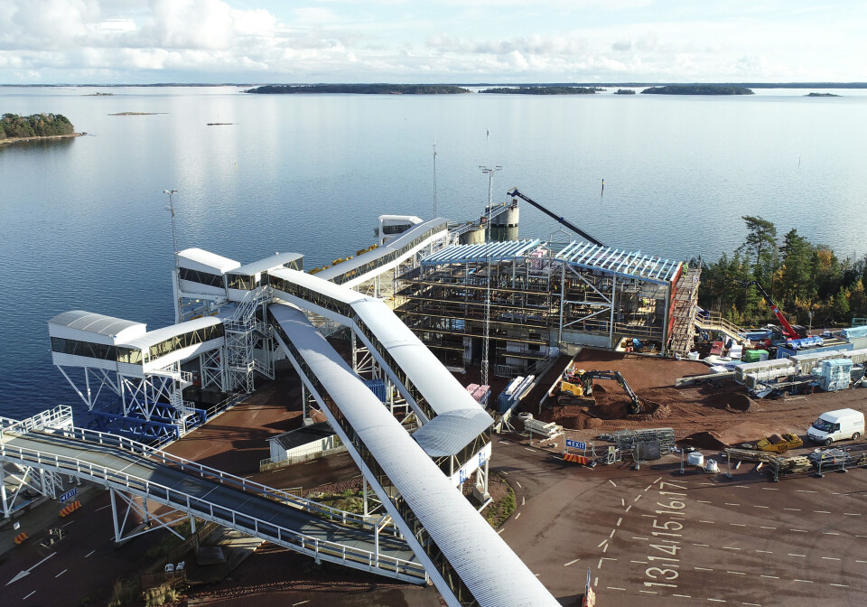 Kryssningsterminalens väntsal på den tredje våningen kommer att ansluta via matargångar till den landgång som leder ombord på Finnlines fartyg. I framtiden ska även fartyg med högre belägen landgång kunna använda en eventuell fjärde våning.