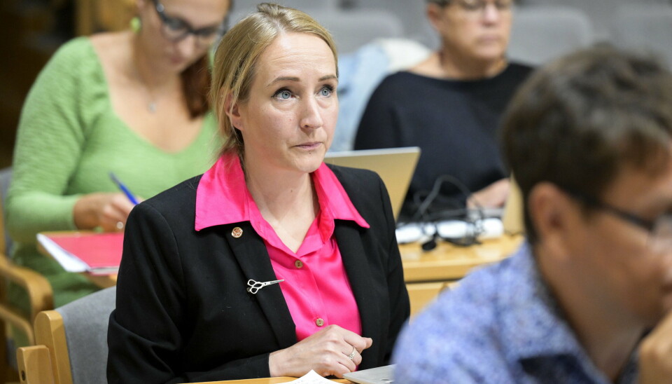 Vice ordförande Jessy Eckerman (S) ledde stadsfullmäktiges omröstningar under onsdagskvällen.