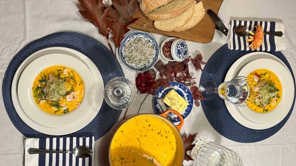 Höstmys med saffransdoftande fisksoppa