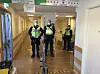 130221 , 13022021 , 20210213 , Polisen från Norrtälje gör Gränskontroll i Grisslehamn (på bilden) , det görs även i Kapellskär , där man måste uppvisa ett negativt nytaget corona test för att slippa in i landet , corona , covid-19 , polis , kontroll , gränsbevakning