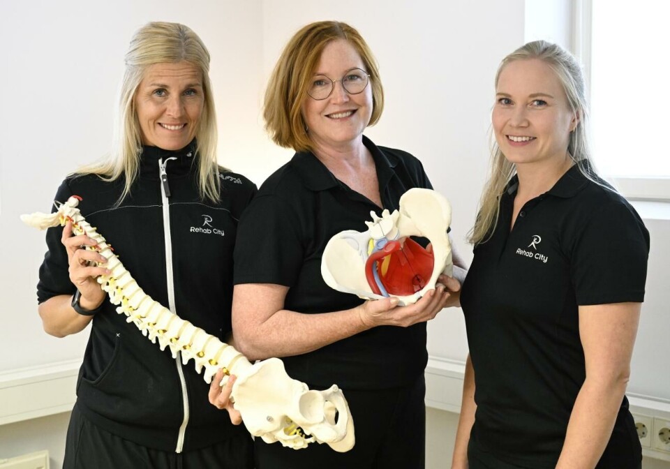 Vill lyfta tabut kring inkontinens Fysioterapeuterna Johanna Lundberg, Tracey Nyholm och Elin Palm säger att det är viktigt att kvinnor börjar prata öppnare om problem man kan få med bäckenbotten.Robert Jansson