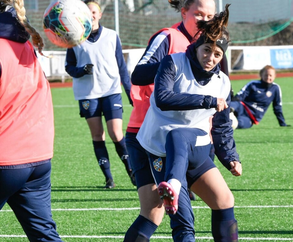 Den portugisiska anfallaren Mariana Jaleca säger att laget kommer att göra allt de kan för att komma hem med tre poäng från det tuffa bortamötet med TiPS. Foto: Daniel Eriksson