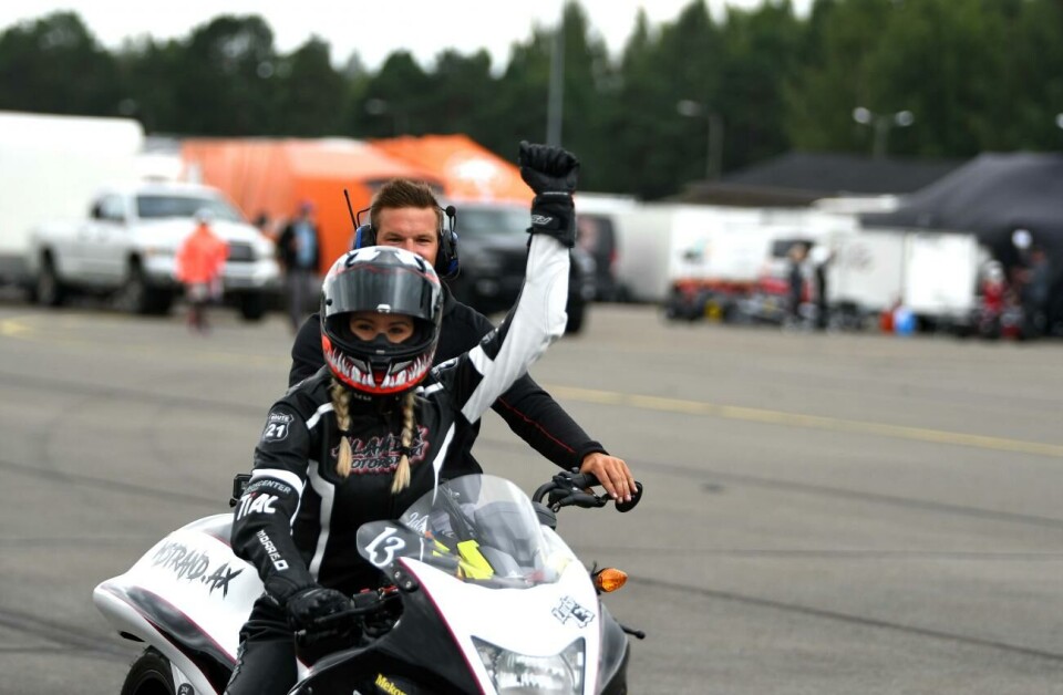 Förra sommaren blev Super Street Bike-föraren Ida Zetterström näst snabbast i Europa då hon körde in på nya rekordtiden 6,885 sekunder. Men precis som i fjol tyder mycket på att det inte blir någon EM-serie i år. Foto: Sofia Södergårdh