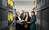 Personalspecialisten Kristi Ots, personalchef Sigrit Mahla och juristen Renita Jõesalu från Estlands nationalarkiv är på Ålandsbesök, med landskapsarkivarie Åke Söderlund som värd. @Byline_telefon