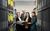 Personalspecialisten Kristi Ots, personalchef Sigrit Mahla och juristen Renita Jõesalu från Estlands nationalarkiv är på Ålandsbesök, med landskapsarkivarie Åke Söderlund som värd. @Byline_telefon