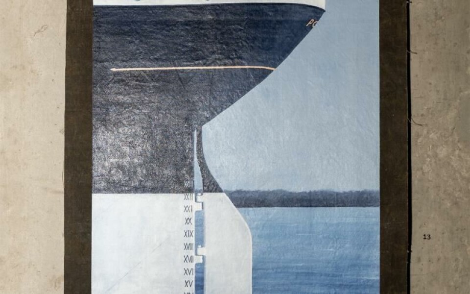 Flera av verken är gjorda på Pommerns segel. <@Fotograf>Moein Eshghi. Foto: Moein Eshghi