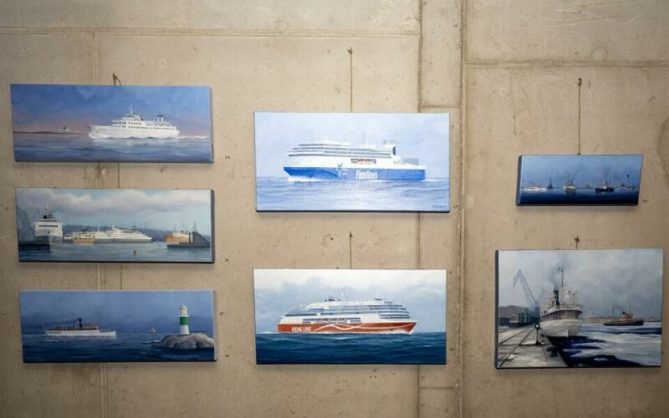 Utställningen visar en tidslinje över färjorna som åkt mellan Åland och Stockholm genom åren.<@Fotograf>Moein Eshghi. Foto: Moein Eshghi
