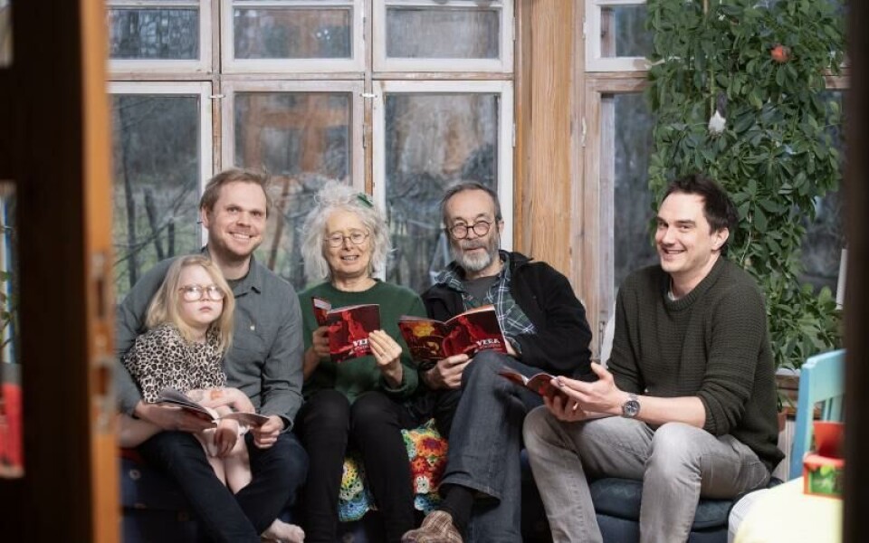 Bodil Wrede med pappa Pontus Josefsson, Tove Chanfreau, Philippe Chanfreau och David Abrahamsson är peppade inför årets filmfestival. Foto: Hülya Tokur-Ehres