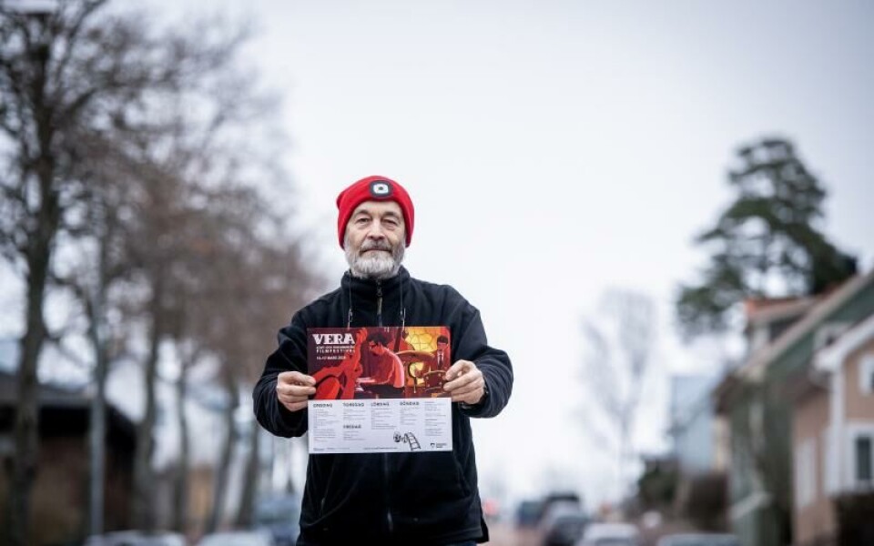 Philippe Chanfreau är en av arrangörerna. Inför Verafestivalen såg han ett 20-tal filmer vid filmfestivalen i Amsterdam, och flera av dem får den åländska biopubliken nu ta del av. Foto: Hülya Tokur-Ehres