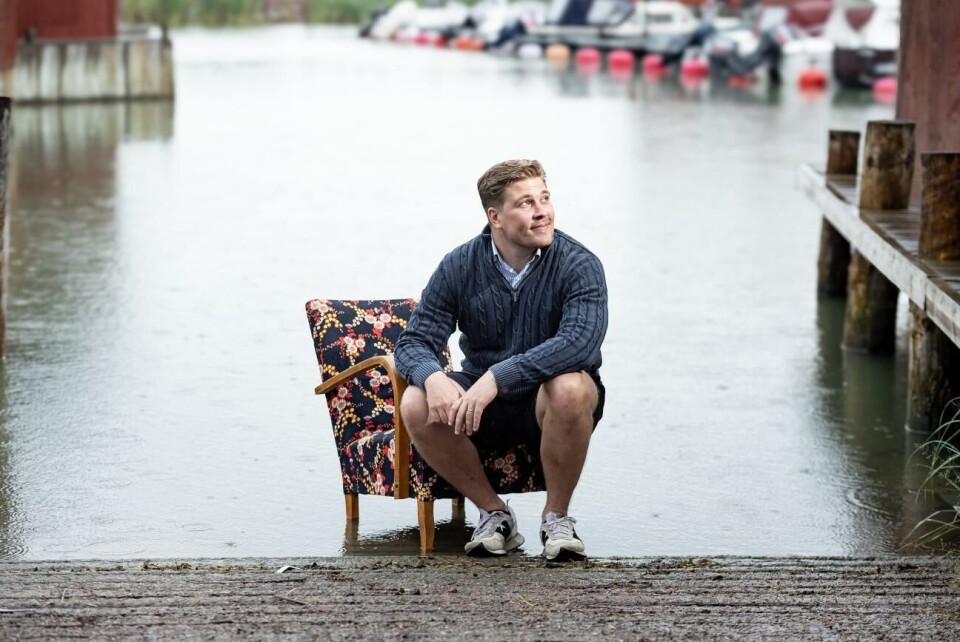Anton Holmberg bor på Drumsö i Helsingfors och gillar att ha det nära till vattnet.