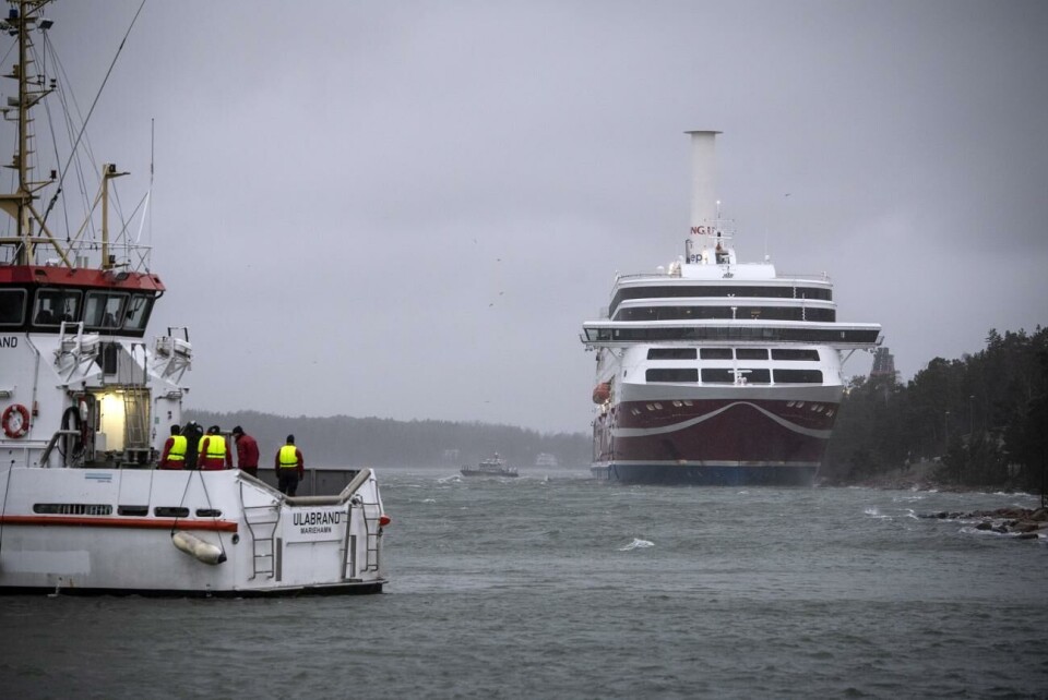 Evakueringen av ms Grace beräknas ske på söndag förmiddag. Ms Grace.