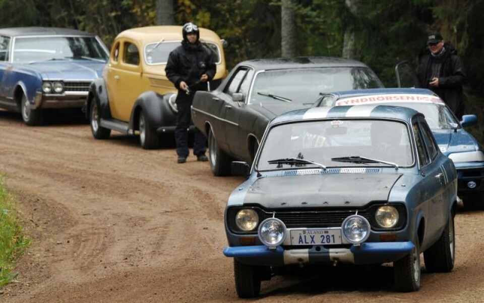Backrace i Geta, bilar, bilkö, rally. race, *** Local Caption *** @Bildtext:18 ekipage av alla möjliga olika modeller deltog i den åländska premiären för backrace.Foto: Madelen Holmström