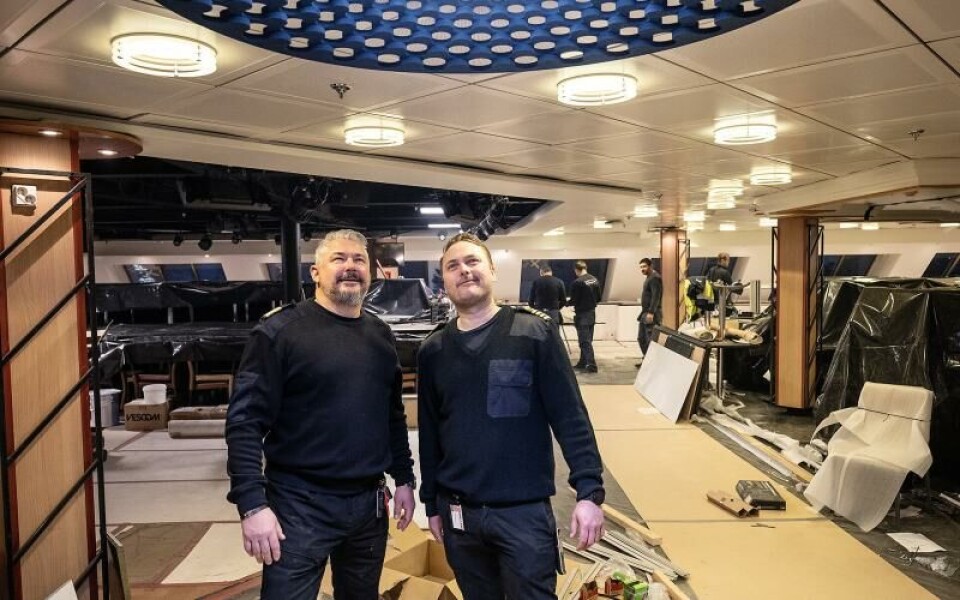 Här ser vi en helt ny belysning ombord på fartyget.Foto: DANIEL ERIKSSON