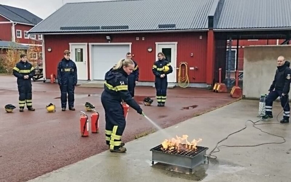 Eleverna har haft flera besök på räddningsverket.<@Fotograf>privatFoto: