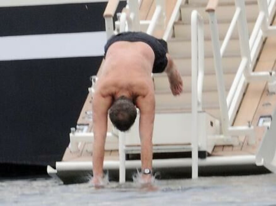 Här tar Roman sitt morgondopp