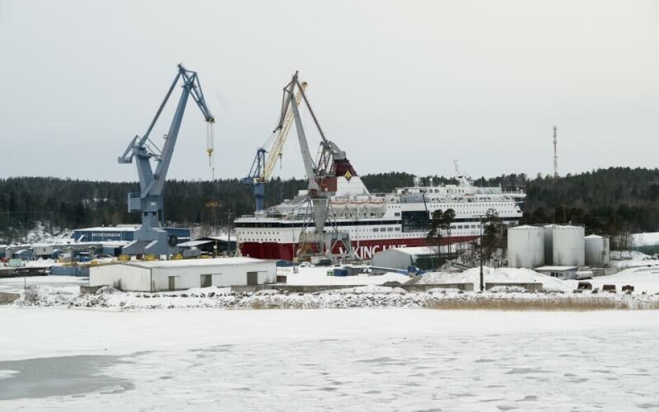 Det är på Åbo Reparationsvarv som Cinderella renoveras.Foto: DANIEL ERIKSSON