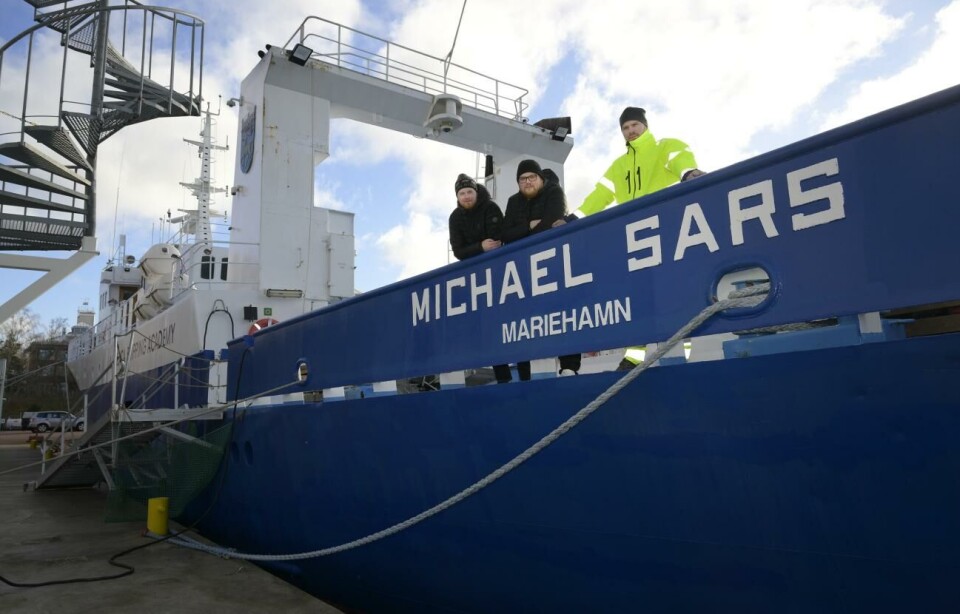 Wilhelm Skoglund, Jens Lind och John Strandvall kämpar mot en försäljning av skolfartyget ms Michael Sars. Wilhelm Skoglund, Jens Lind och John Strandvall kämpar mot en försäljning av skolfartyget ms Michael Sars.Robert Jansson