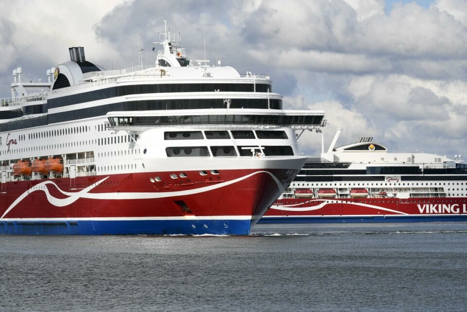 Kryssningsresenärer är inräknade i statistiken. Viking Lines rörelsevinst uppgår efter årets tredje kvartal till 52,4 miljoner euro.