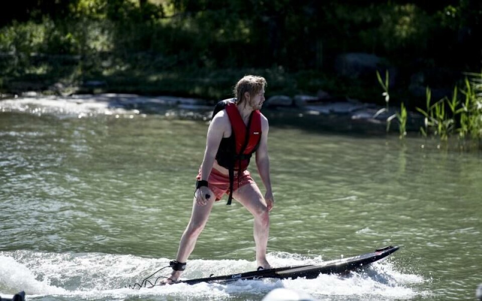 Casimir Uotinen, Jetboard-test, Lilla holmen, sommar, vattensporterFoto: Hülya Tokur-Ehres
