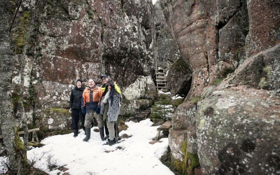 Margareta Söderström, Edgar Alm, Lennart Joelsson och Lotta Baarman har alla kopplingar till Krogstad och dess grotta.Foto: Hülya Tokur-Ehres