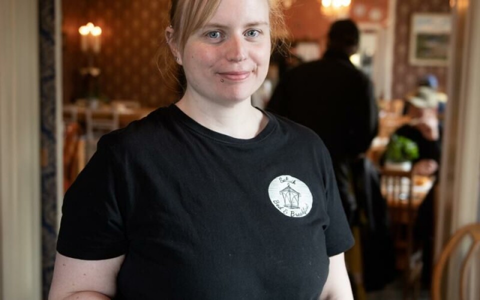 Julia Leman säger att det svåraste med jobbet är att själv bestämma sig för vad hon ska välja från menyn till lunch: ”Allt ser så gott ut.”Foto: Hülya Tokur-Ehres