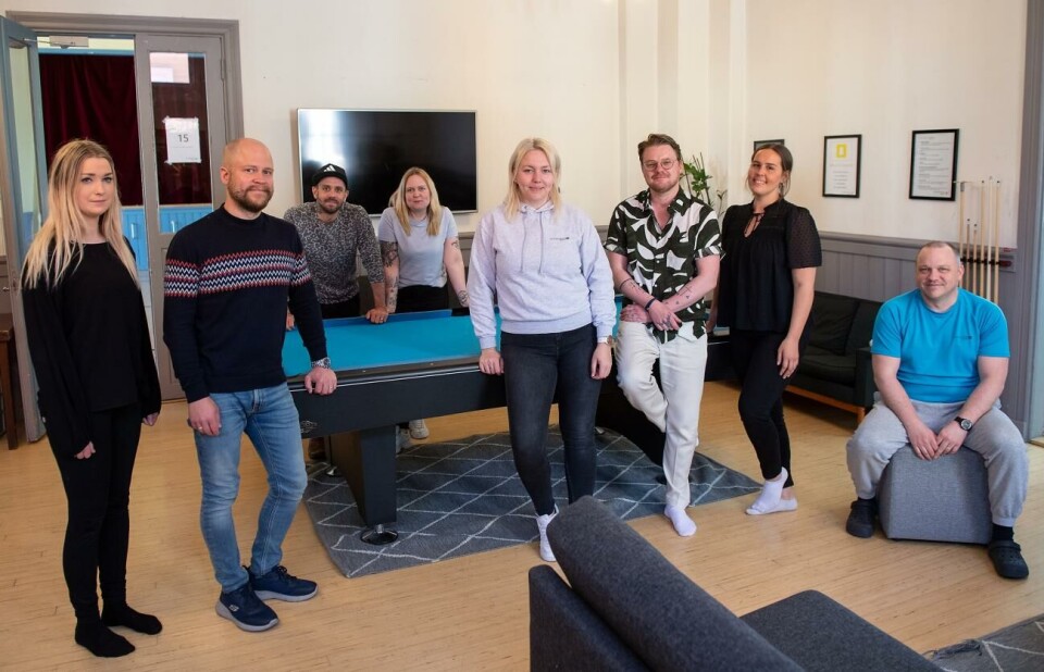 Arrangörerna av Ung musik kommer från Ålands ungdomsförbund, Ålands musikinstitut, Mariehamns stads ungdomsenhet, Mariehamns församling och Folkhälsan på Åland. Från vänster Lena Skogberg, Jochum Juslin, Calle Holm, Katja Söderbäck, Louise Dahl, Lucas Gustavsson, Mikaela Johansson och Patrik Eriksson.