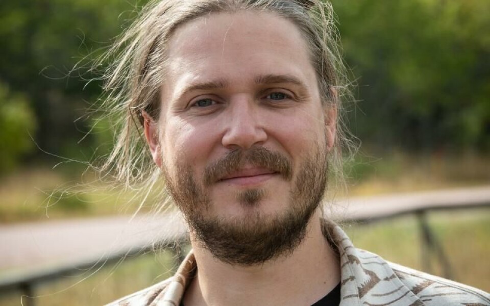 Jettböle stenåldersboplats. Erik Samuelsson inför JettböledagenFoto: Daniel Eriksson