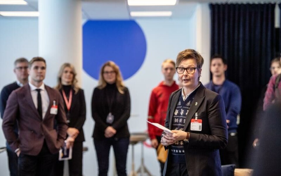 Minister Annika Hambrudd lovordade grit_lab-utbildningen som samlat 60 studerande från 20 länder och uppmanar alla som är intresserade att göra ansökningtestet.Foto: Hülya Tokur-Ehre