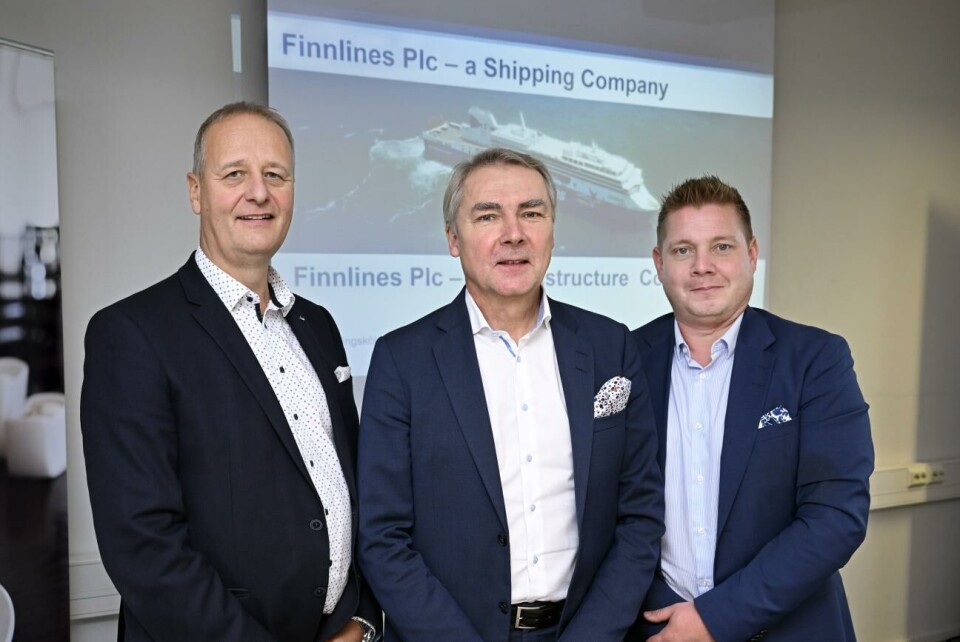 Marco Palmu som är direktör för Finnlines passagerartrafik, vd Tom Pippingsköld och vice vd Thomas Doepel besökte på tisdagen Åland och förutom möte med Ålands näringsliv träffade man bland annat landskapsregeringen och Visit Åland.
