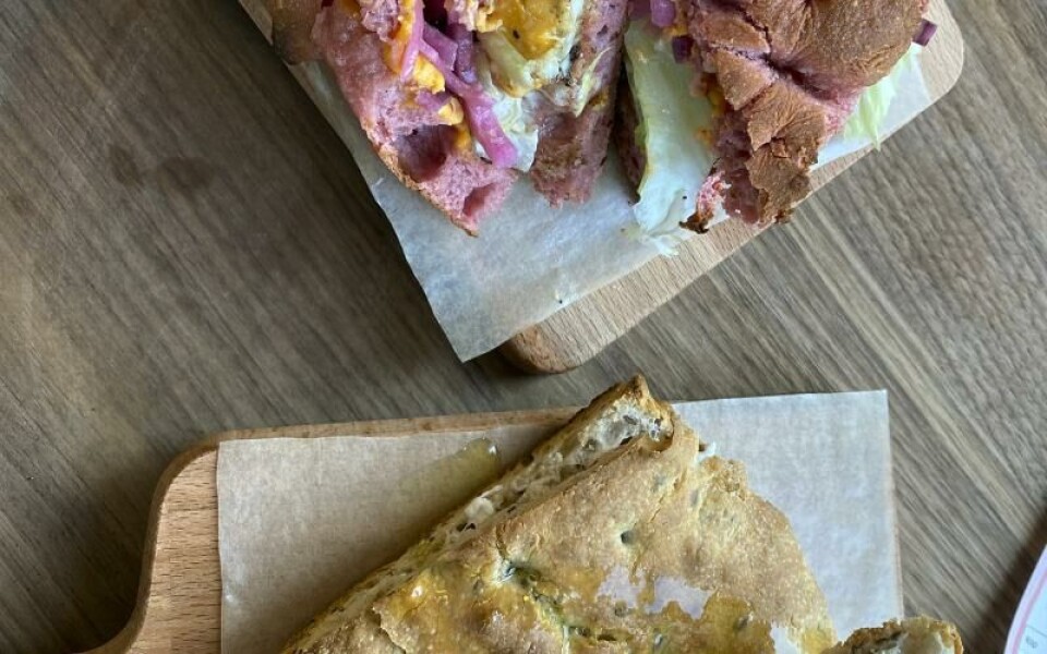Fylld focaccia som serveras i kaféet.<@Fotograf>PrivatFoto: