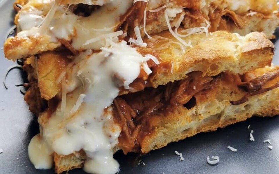 Fylld focaccia som serveras i kaféet. <@Fotograf>PrivatFoto: