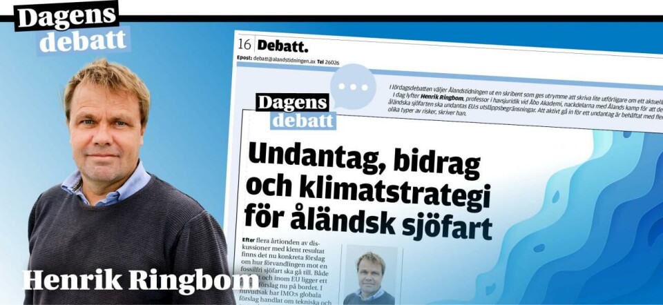 Undantag och bidrag – strategin för Ålands sjöfart
