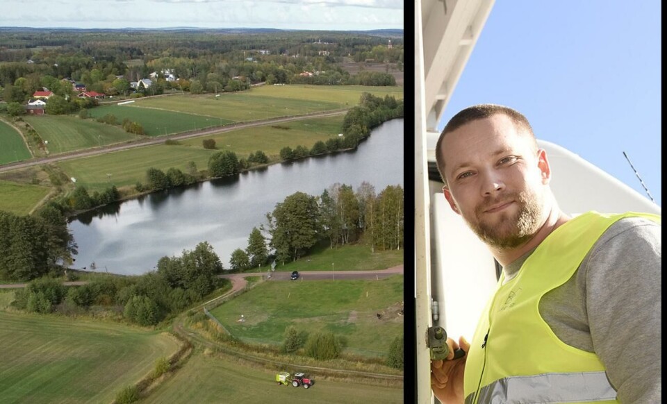 Jonas Back är ordförande för Ålands reservistförening. 021018 , 02102018 , 20181002 , Dalkarby träsk , Ålands vatten Ab , vattentäkt , vatten , dricksvatten , flygbild , solpaneler , miljö