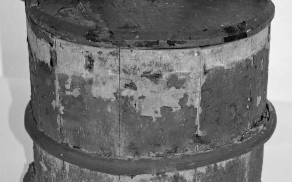 Smörbytta i laggkärlsteknik. Privat samling.Foto: