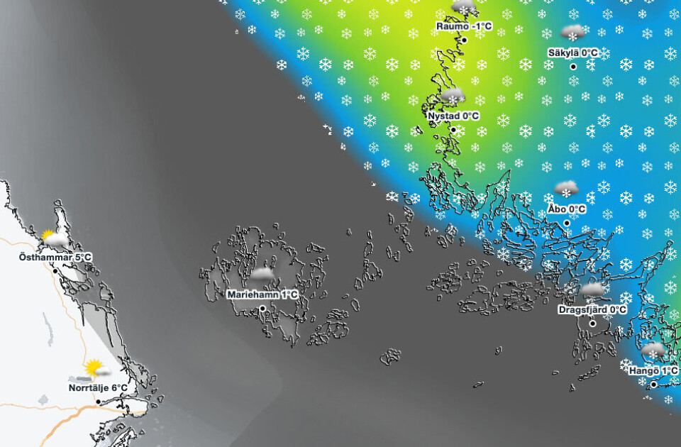 Snön undviker Åland – trots allt