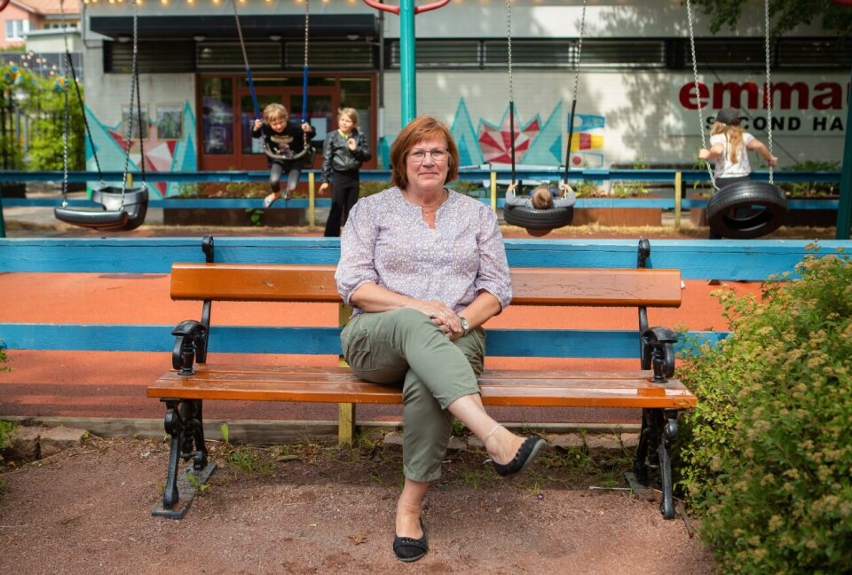 ”Det har funnits indikationer på att barn och ungdomars hälsa och välmående inte är så bra”, säger byråchef Ylva Lindström vid social- och miljöavdelningen. Ylva Lindstrm, lekpark, portrtt, Cajsa Borgstrm,