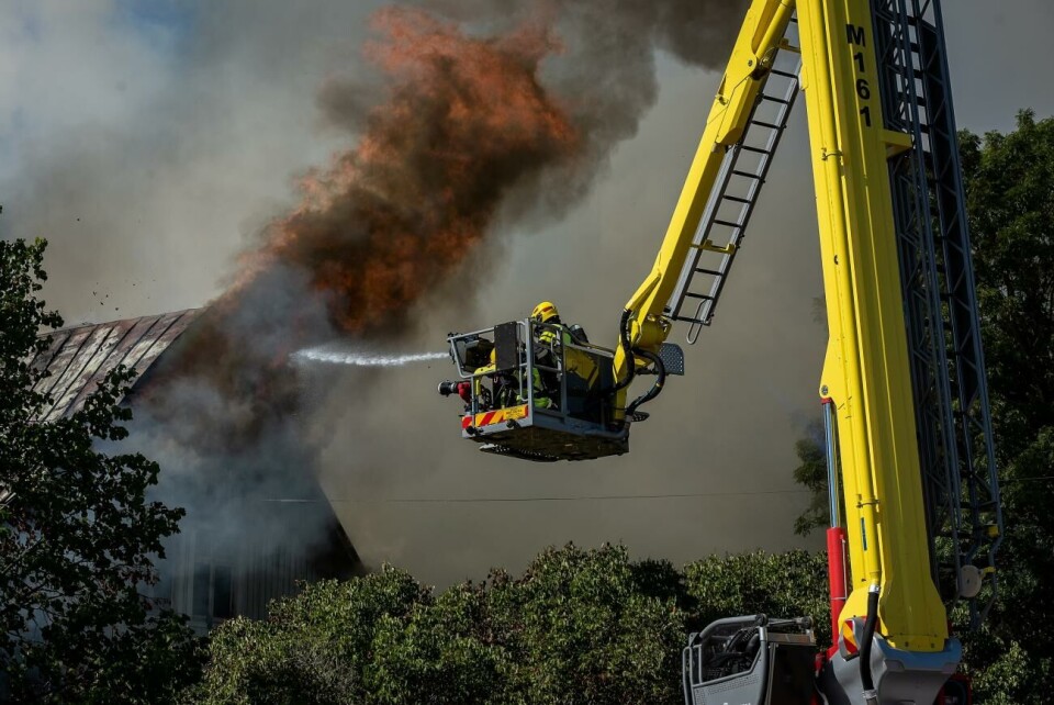 Flera brandkårer behövde hjälpa till med släckningsarbete