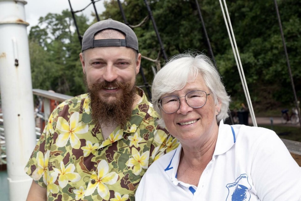 Besättningsmän om resan till Åland Jan Schäfer och Sigrid Dahl.