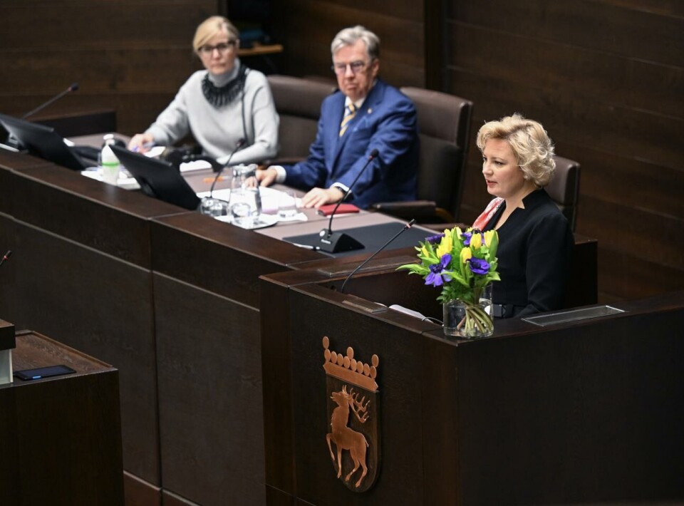 Olga Dibrova talade i Ålands lagting på måndagen.