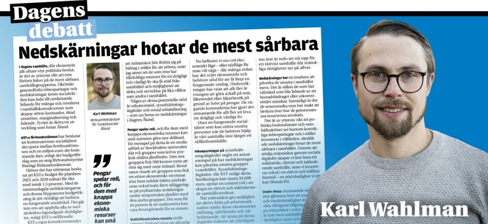 Nedskärningar hotar de mest sårbara