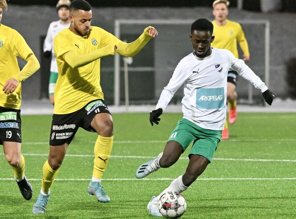 Samuel Anini Jr stod för två mål mot SJK. Fotboll, IFK MAriehamn