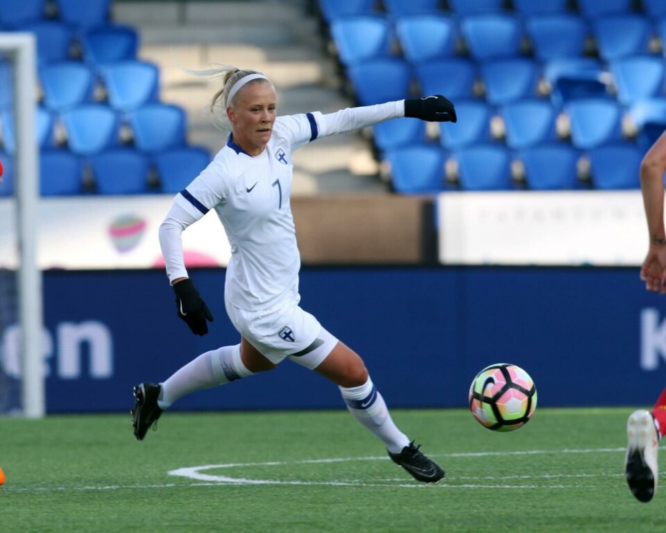 Adelina Engman nickade in 3–0-målet mot Cypern. Adelina Engman