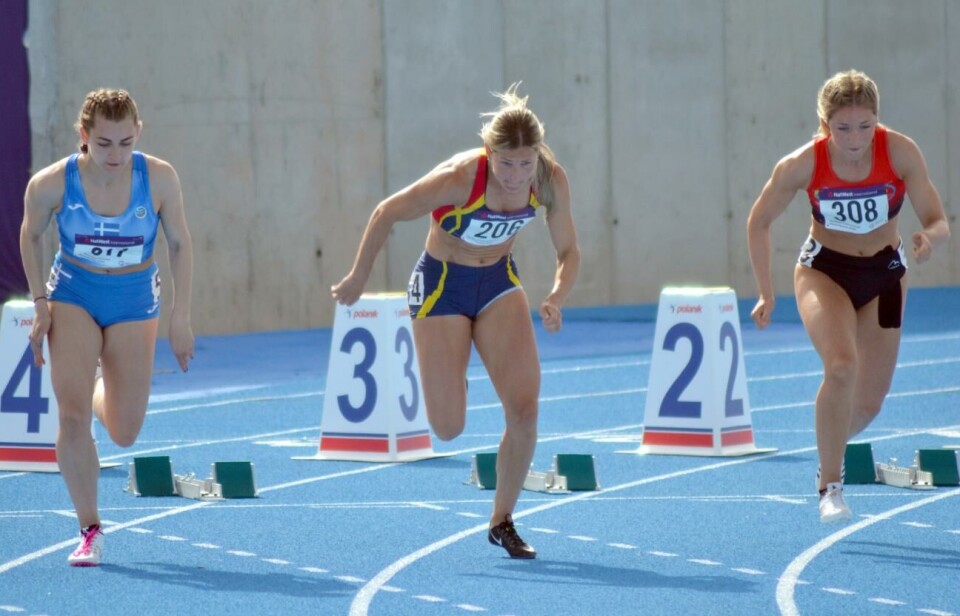Sara Wiss slog nytt åländskt rekord på 60 meter inomhus, och blev åtta i finalen av inomhus-SM. Foto: Henrika Österlund