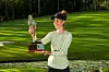 24/04/2022. Ladies European Tour 2022. Australian Women's Classic - Bonville, Bonville Golf Resort, New South Wales, Australia. April 21 - 24 2022. Meghan MacLaren of England with her trophy. Credit: Tristan Jones/LET
