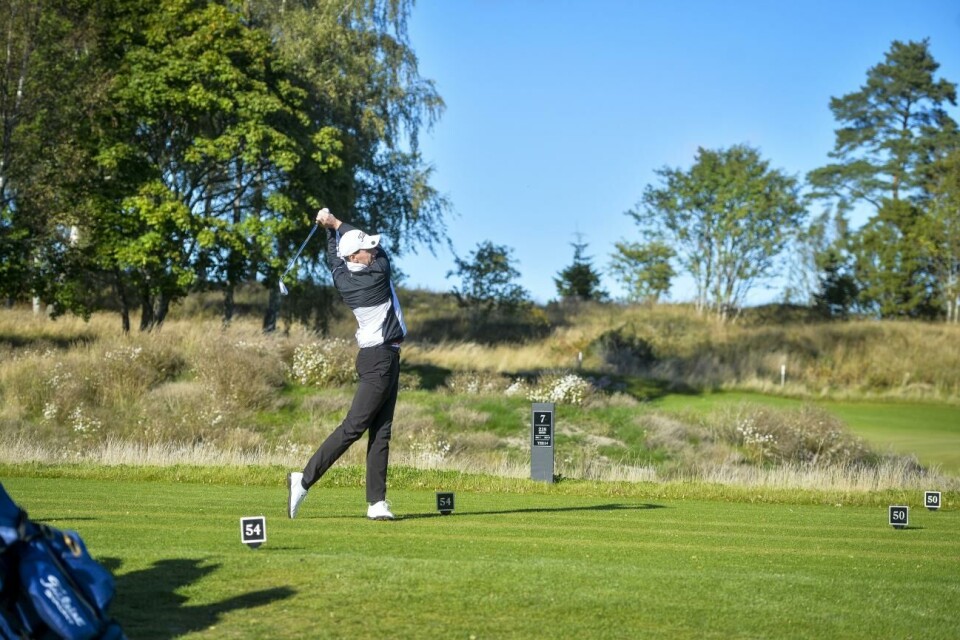 Sebastian Lindman har spelat finska mästerskapen. Golf, Kastelholm, Sebastian Lindman *** Local Caption *** @Bildtext:Golf, Kastelholm, Sebastian Lindman@Foto:Foto: Hülya Tokur-Ehres