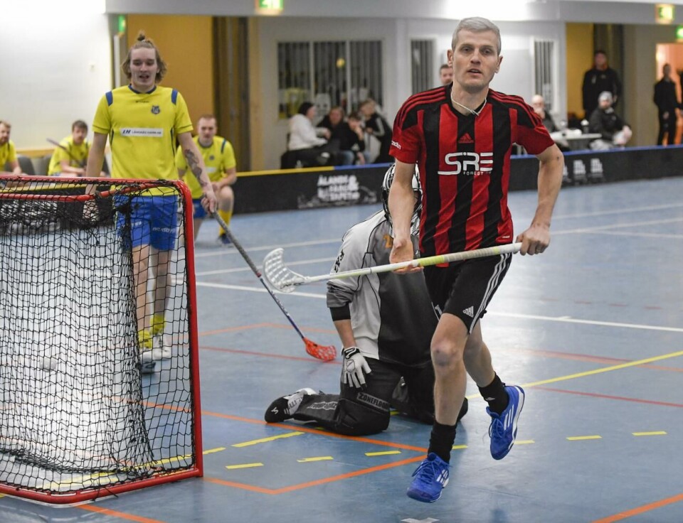 David Holmberg blir ny sportchef i FBC Åland. 020322 , 020302022 , 20220302 , Innebandy , innebandyserien semifinal 1:3 herrar , Lemlands IFPro-09 , Baltichallen , David Holmberg mål