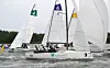 Här är Alandia Sailing Team med Markus Rönnberg, Staffan Lindberg, Thomas Tennström och Mathias Tennström mitt i smeten.