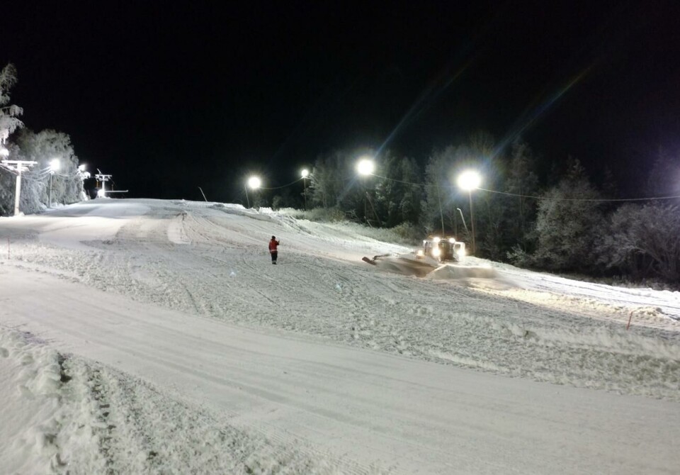 Så här såg det ut i Germundö alpin på måndagskvällen.