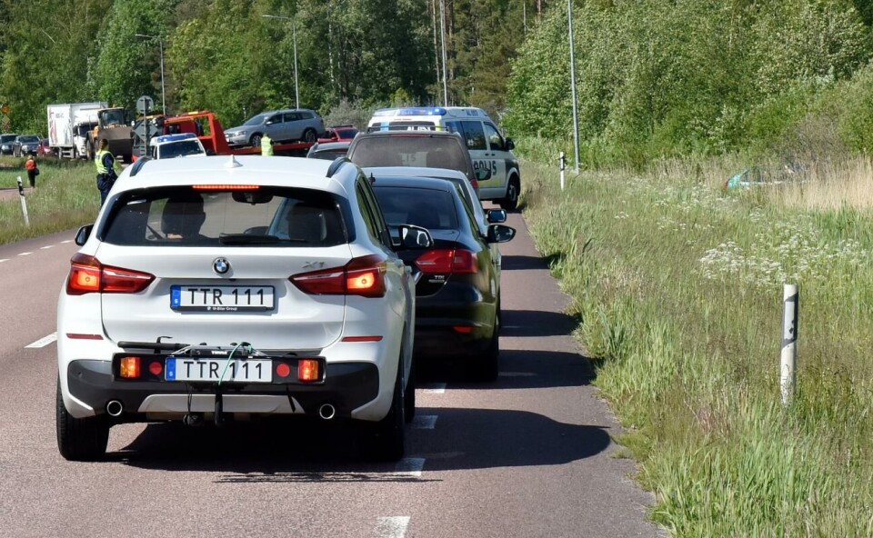 Personskador är vanligast på vägsträckor med högre hastighetsbegränsning. Trafik, olycka på Hammarlandsvägen